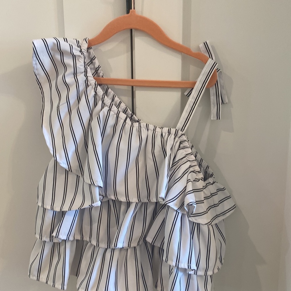 Habitual Kid Ruffles white/black strip top NEW with tags - size 12 - Picture 6 of 9